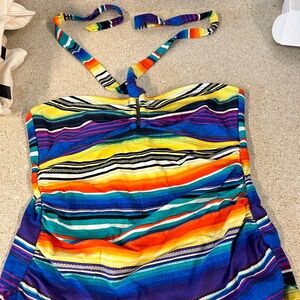 CHAPS HALTER STYLE TANKINI TOP SIZE 10